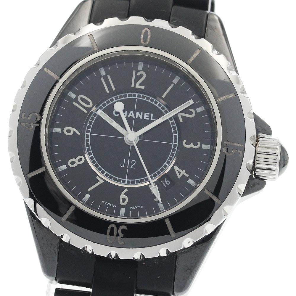 シャネル J12 黒セラミック デイト H0681 レディース 【中古】