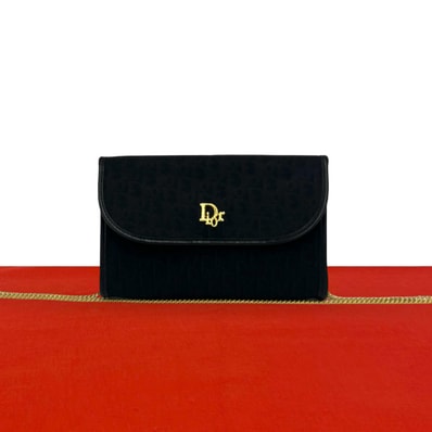 Christian Dior ディオール トロッター 柄 キャンバス レザー ショルダーバッグ ブラック
92450