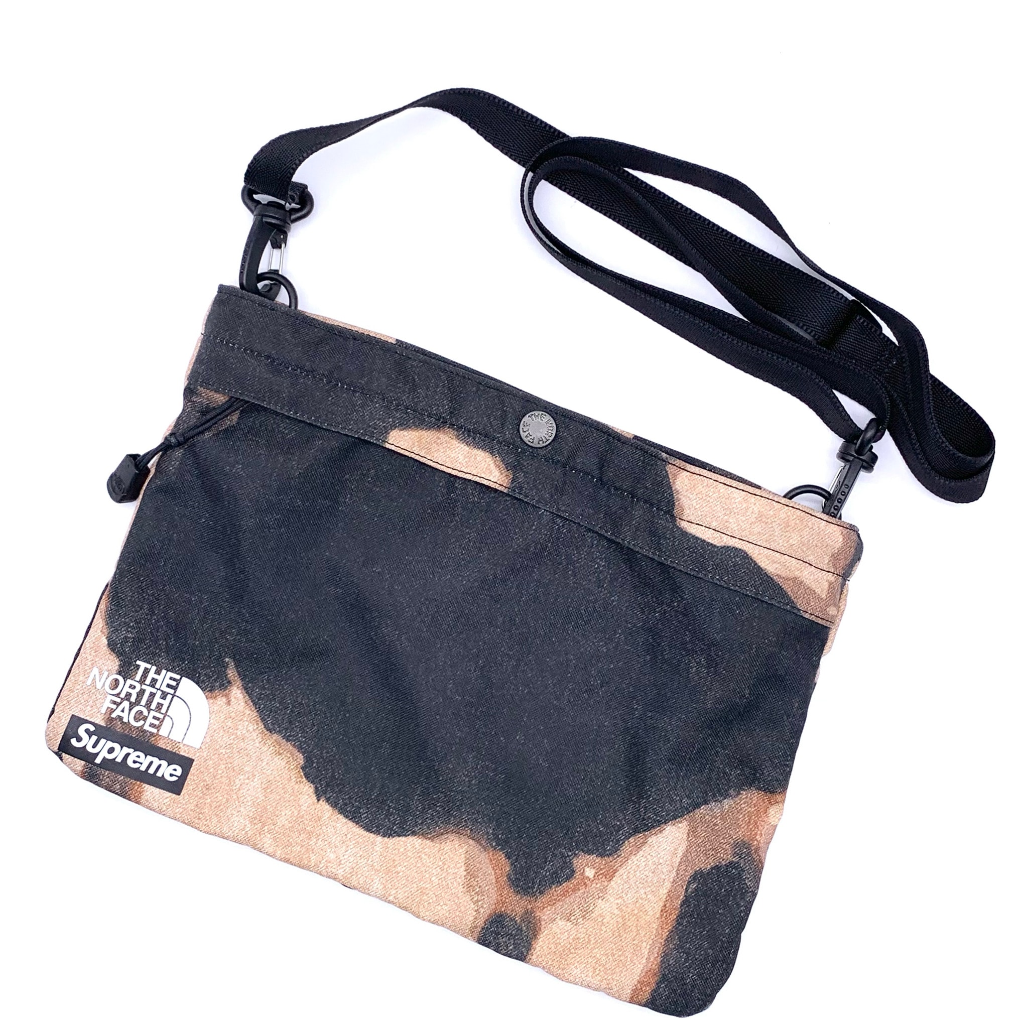 Supreme x The North Face Bleached Denim Print Shoulder Bag "Black"
