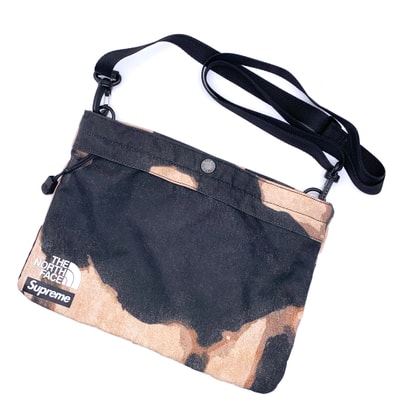 Supreme x The North Face Bleached Denim Print Shoulder Bag "Black"
