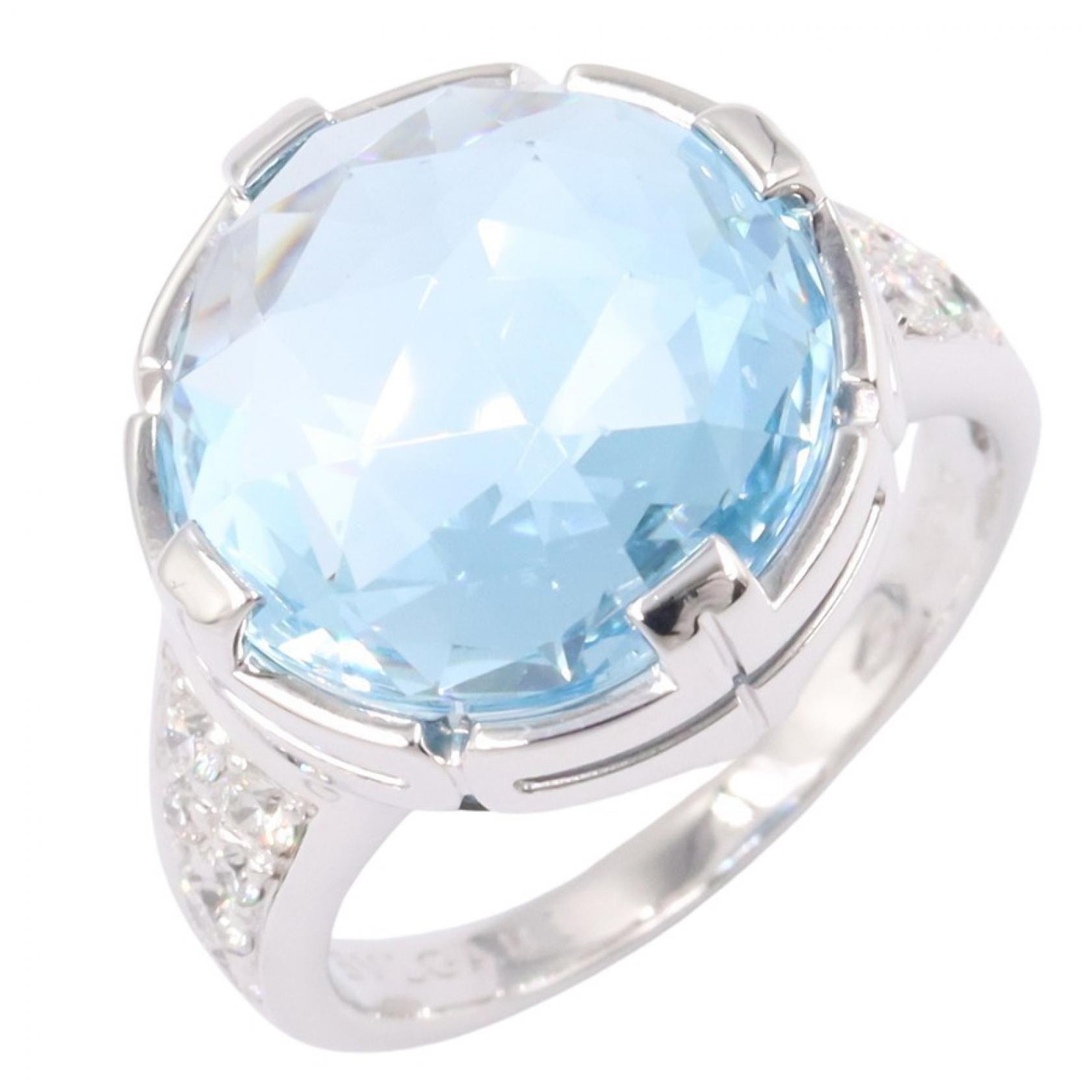 ブルガリ BVLGARI パレンテシ カクテル ブルートパーズ ダイヤ リング リング・指輪 ジュエリー K18WG(ホワイトゴールド) ダイヤモンド ブルートパーズ レディース シルバー系 / ブルー系 / クリア系 【中古】