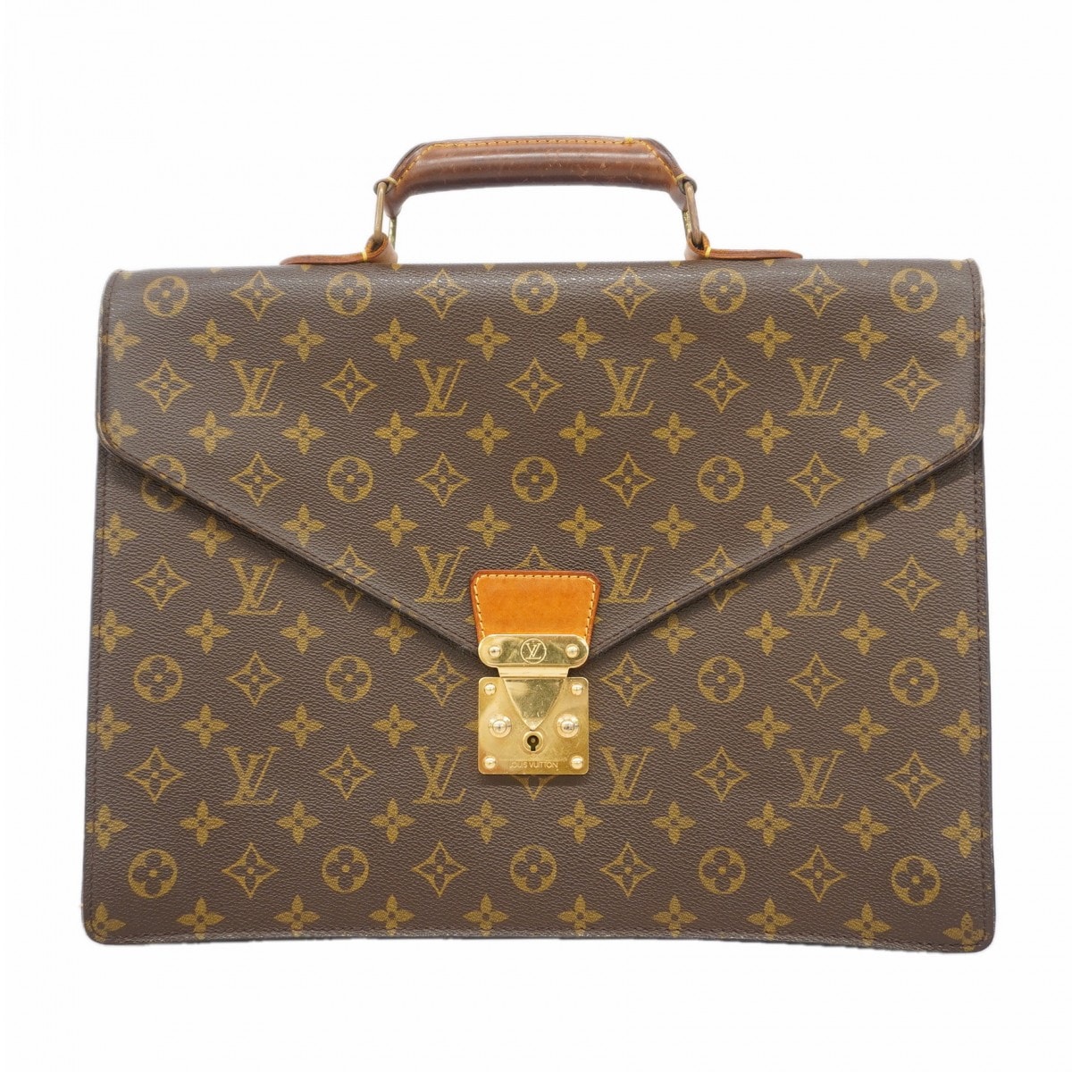 【6gd4047】ルイヴィトン ビジネスバッグ モノグラム セルヴィエットコンセイエ M53331 ブラウン【中古】メンズ
