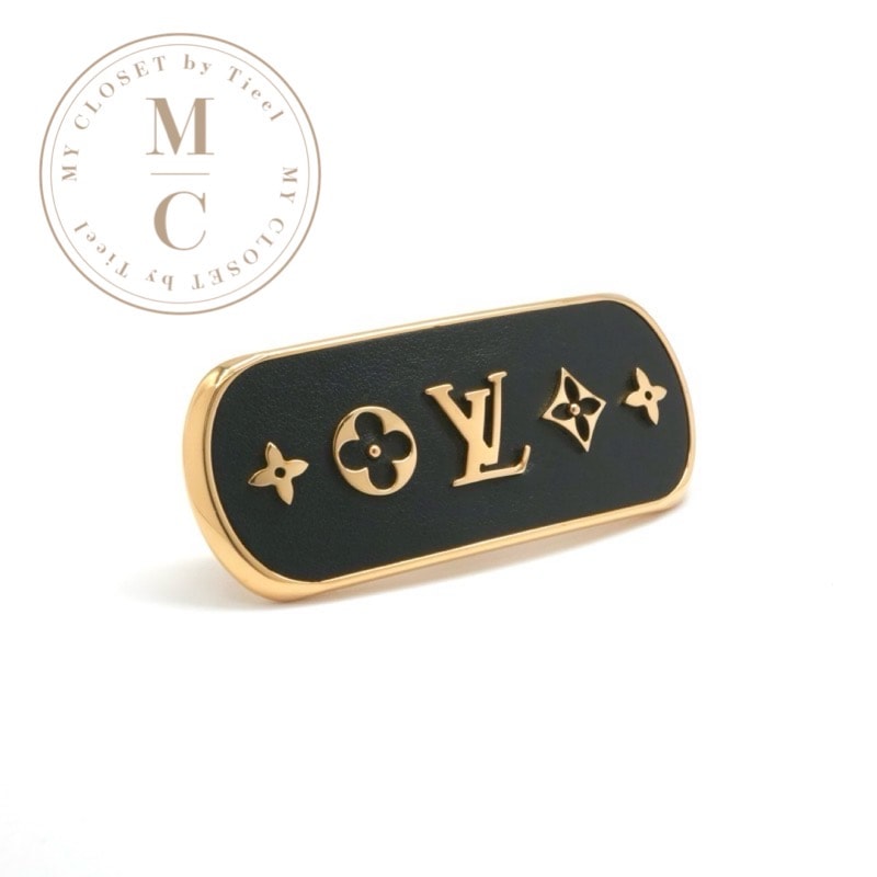 ルイヴィトン LOUIS VUITTON ヘアアクセサリー ゴールド ブラック バレッタ クルーザー モノグラム ヘアクリップ