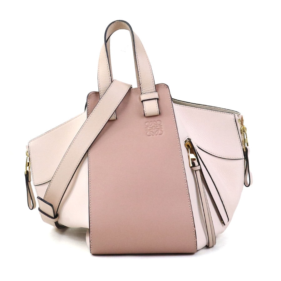 ロエベ LOEWE ショルダーバッグ ハンモック レザー ピンク レディース【中古】 90172k