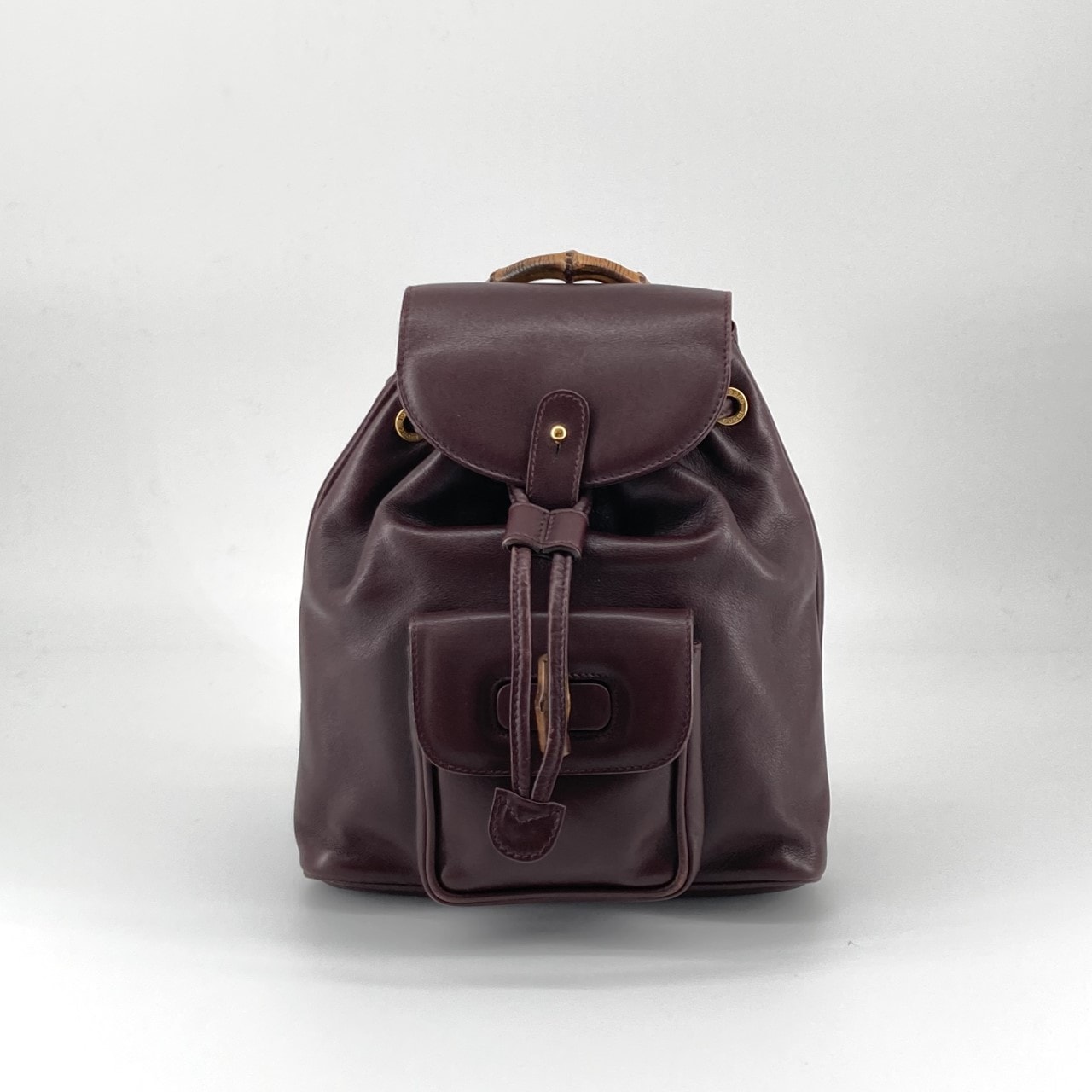 GUCCI(グッチ) バンブーハンドル レザー リュック・デイパック ブラウン