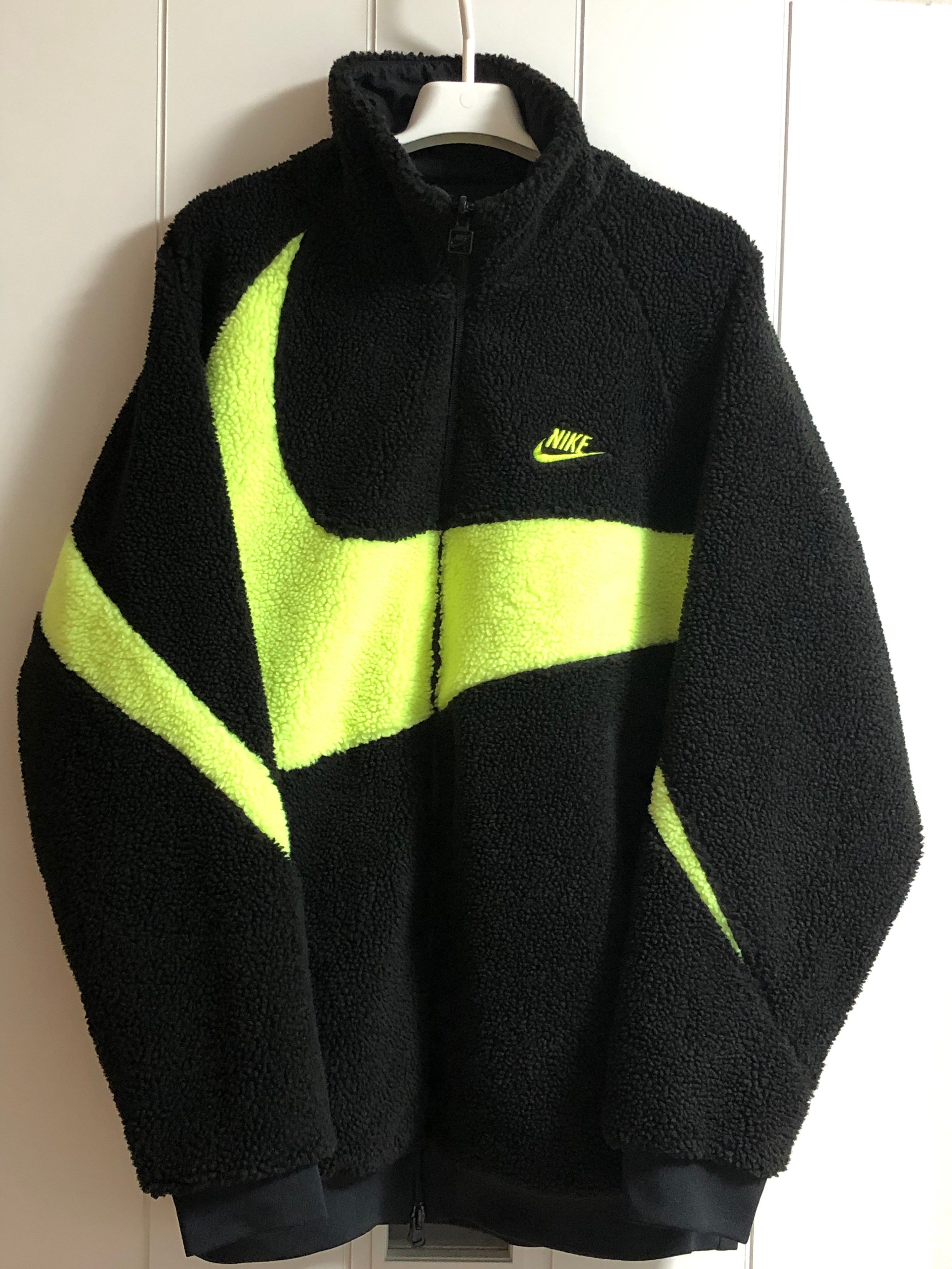 Nike Big Swoosh Reversible Boa Jacket"Black Neon"