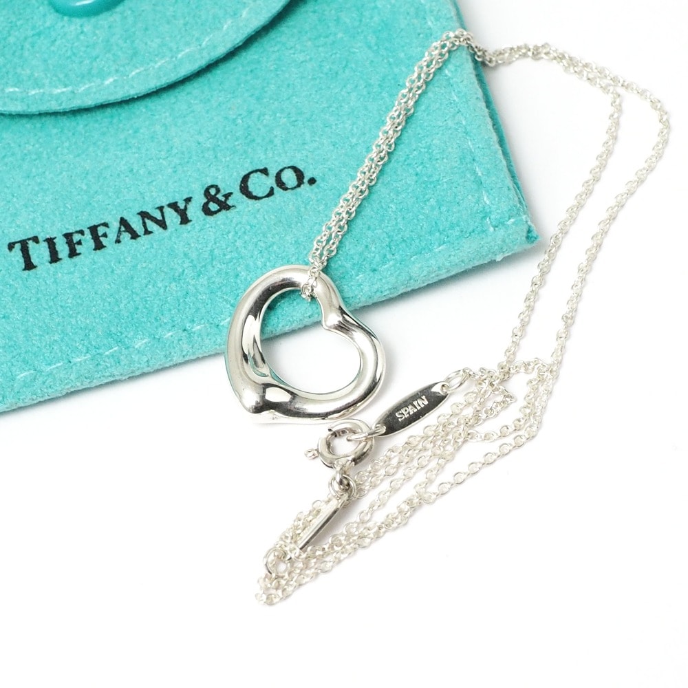 TIFFANY&Co. ティファニー オープンハート ネックレス オールドティファニー シルバー AG925 エルサペレッティ ブランド古着【中古】20260909/RB0355
