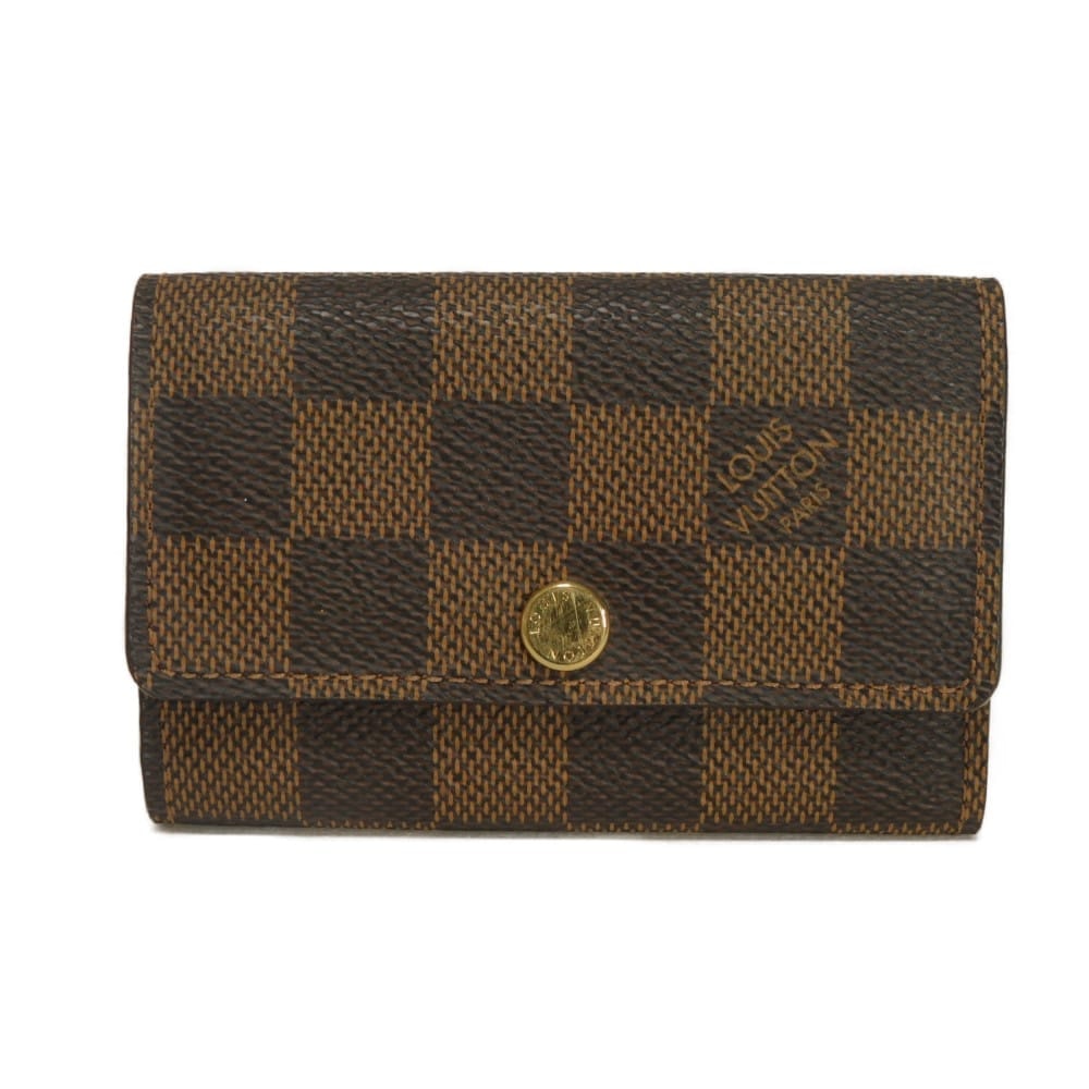 LOUIS VUITTON ルイ・ヴィトン ミュルティクレ 6 現行 ロゴ 市松模様 6連 ブラウン 新型 RFID ICチップ ダミエ エベヌ キーケース N62630