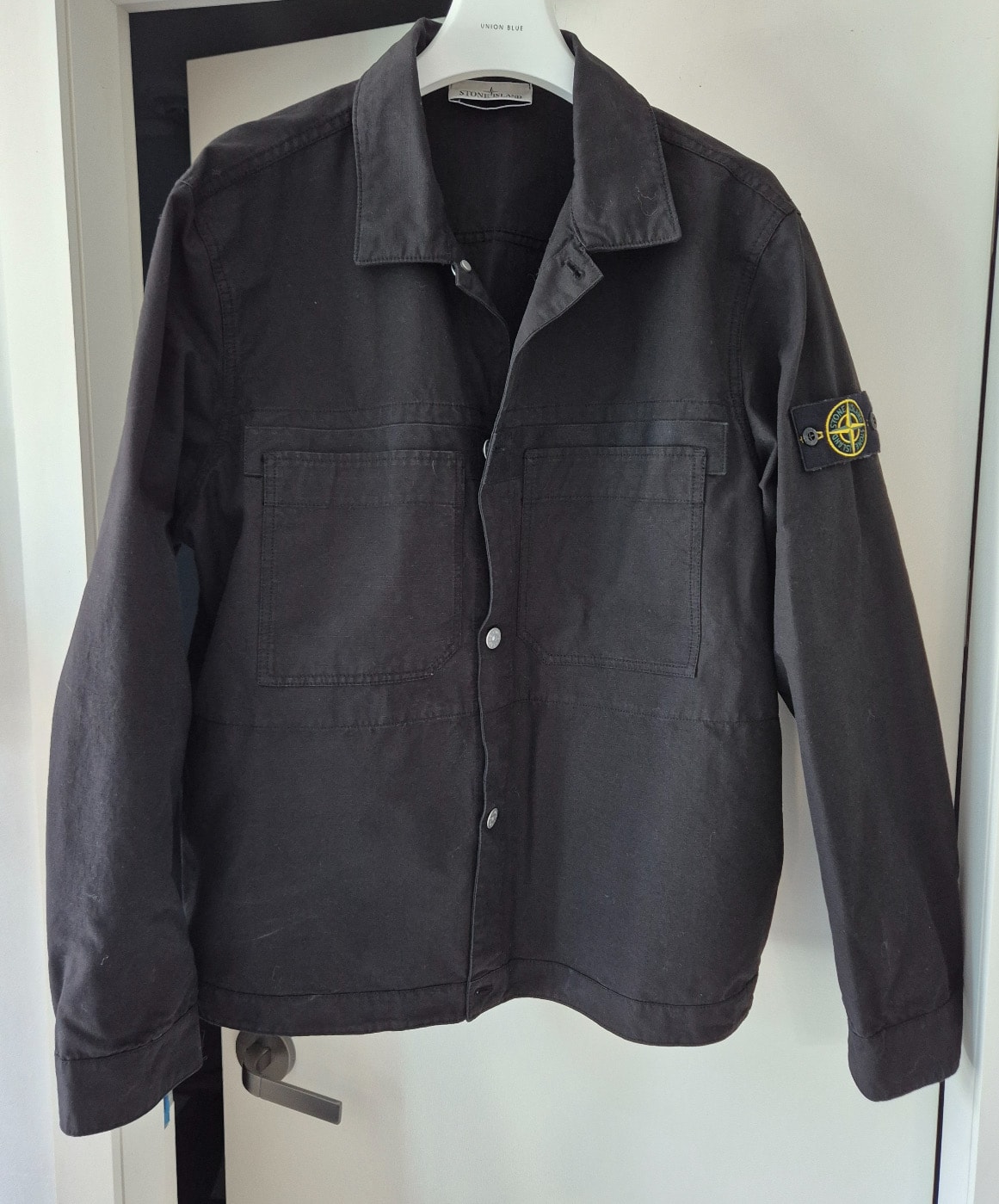 Stone Island 11412 Cotton Ripstop Overshirt with Button Fastening - 24FW "Black"