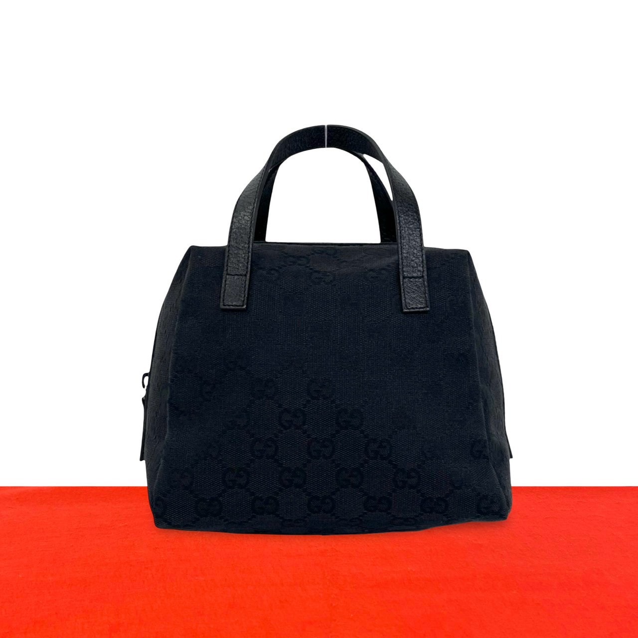 GUCCI グッチ キャンバス レザー ハンドバッグ ブラック
41681