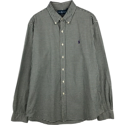 古着 ラルフローレン Ralph Lauren CUSTOM FIT ギンガムチェック 長袖 ボタンダウンチェックシャツ メンズXL相当/eaa616041