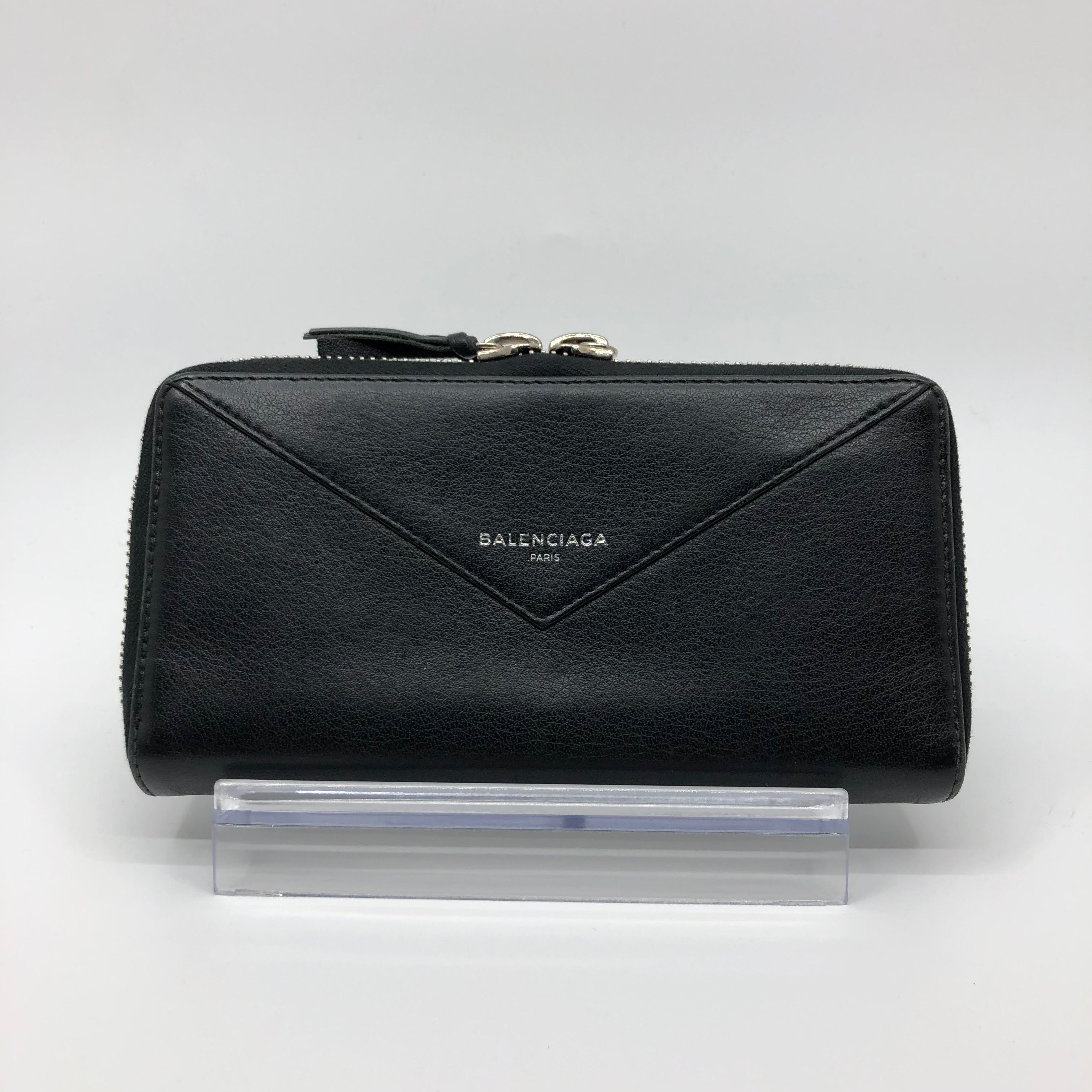 BALENCIAGA Papier Zip Around Continental Wallet "Black"