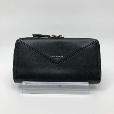 BALENCIAGA Papier Zip Around Continental Wallet "Black"