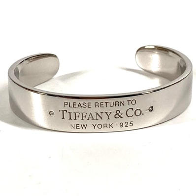 ティファニー TIFFANY&Co. リターン トゥ ティファニー ナロー カフ バングル ダイヤモンド ダイヤ アクセサリー ブレスレット バングル AG925 シルバー 美品