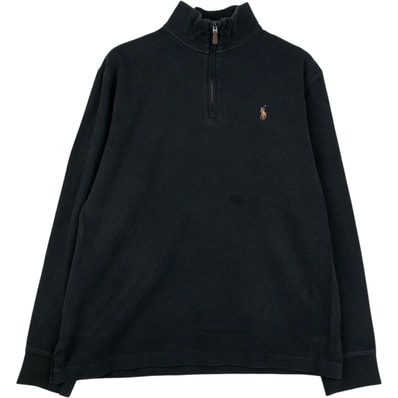 古着 ラルフローレン Ralph Lauren POLO RALPH LAUREN ESTATE RIB リブ編み ハーフジップスウェットシャツ トレーナー メンズM相当/eaa647582