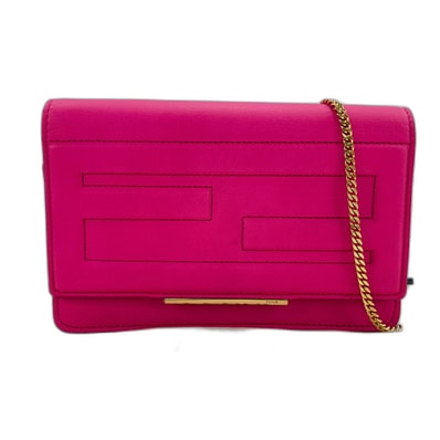 フェンディ FENDI FFロゴチェーンウォレット 2WAY ショルダーバッグ レザー【中古】