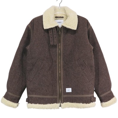 WTAPS ダブルタップス 18AW OVIS/JACKET.WONY.MELTON 182GWDT-JKM04 オヴィス メルトン ジャケット ブラウン ボア アウター サイズ01(S)