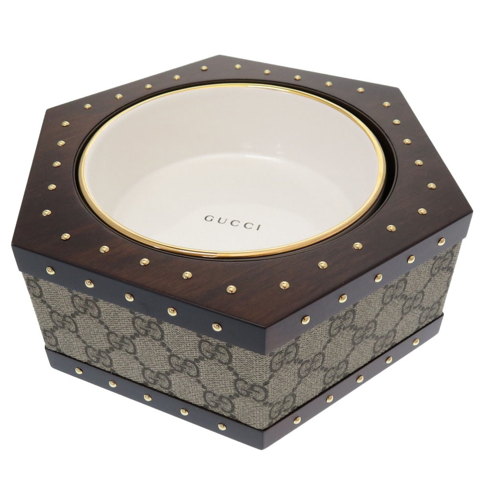 グッチ  ヘキサゴン GG ペットボウル 697406  GGスプ