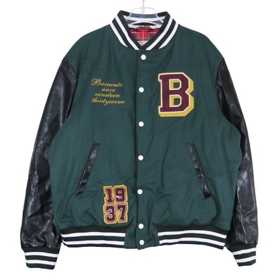 新品同様 BARACUTA バラクータ VARSITY JACKET BRCPS0924 バーシティ ジャケット アウター スタジャン ダーク フォレスト サイズ48