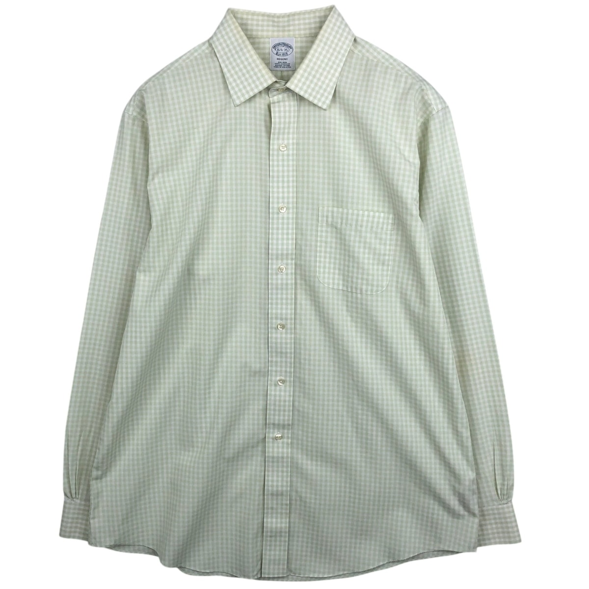 古着 ブルックスブラザーズ Brooks Brothers Est.1818 ギンガムチェック ワイドカラー 長袖 コットンチェックシャツ メンズL相当/eaa632059