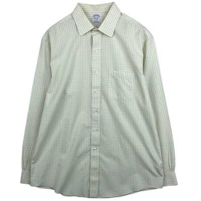 古着 ブルックスブラザーズ Brooks Brothers Est.1818 ギンガムチェック ワイドカラー 長袖 コットンチェックシャツ メンズL相当/eaa632059