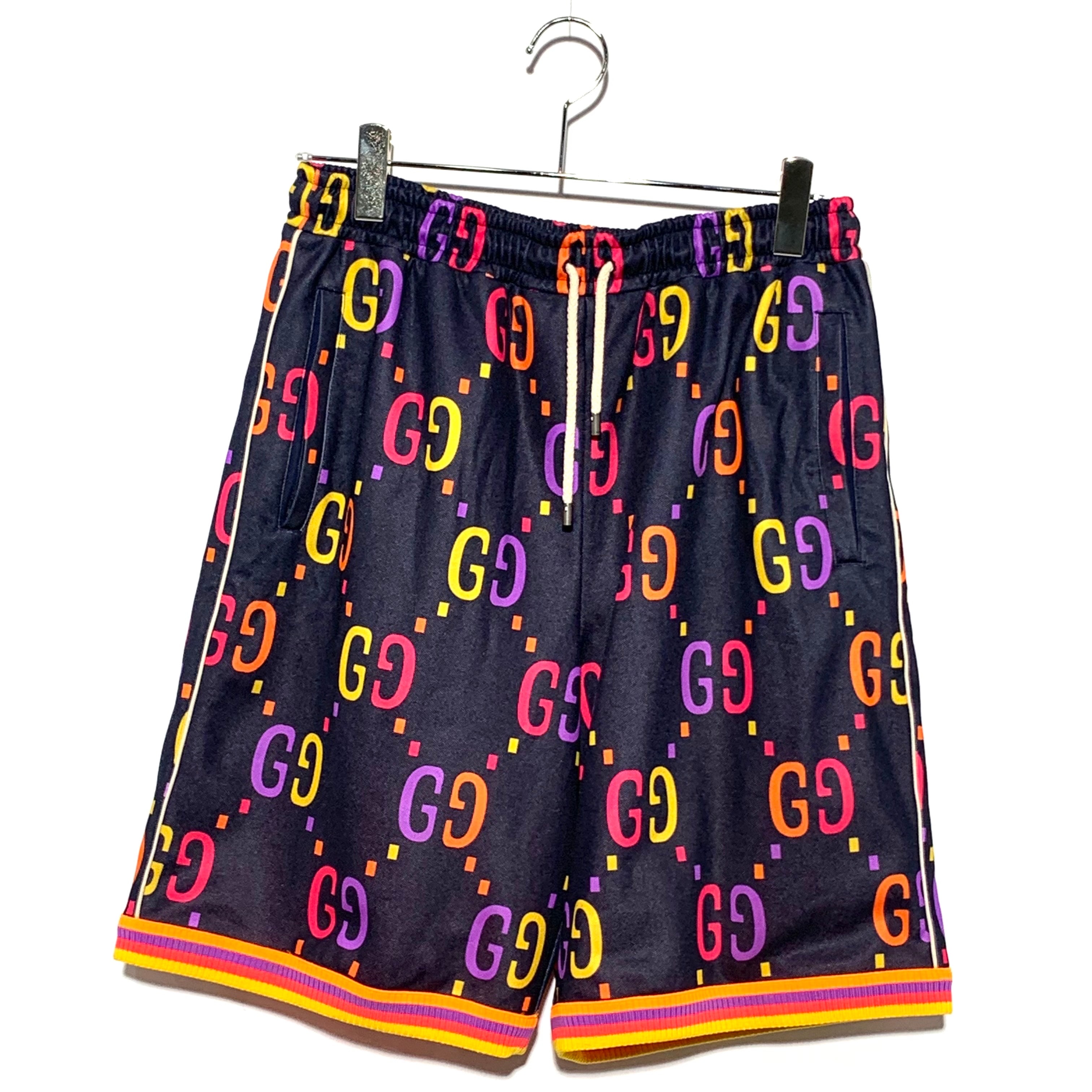 未使用品 GUCCI ネイビー系チェック 水着 ショートパンツ GUCCI グッチショートパンツ メンズ 44(S位) 紺x赤x白(チェック)【中古