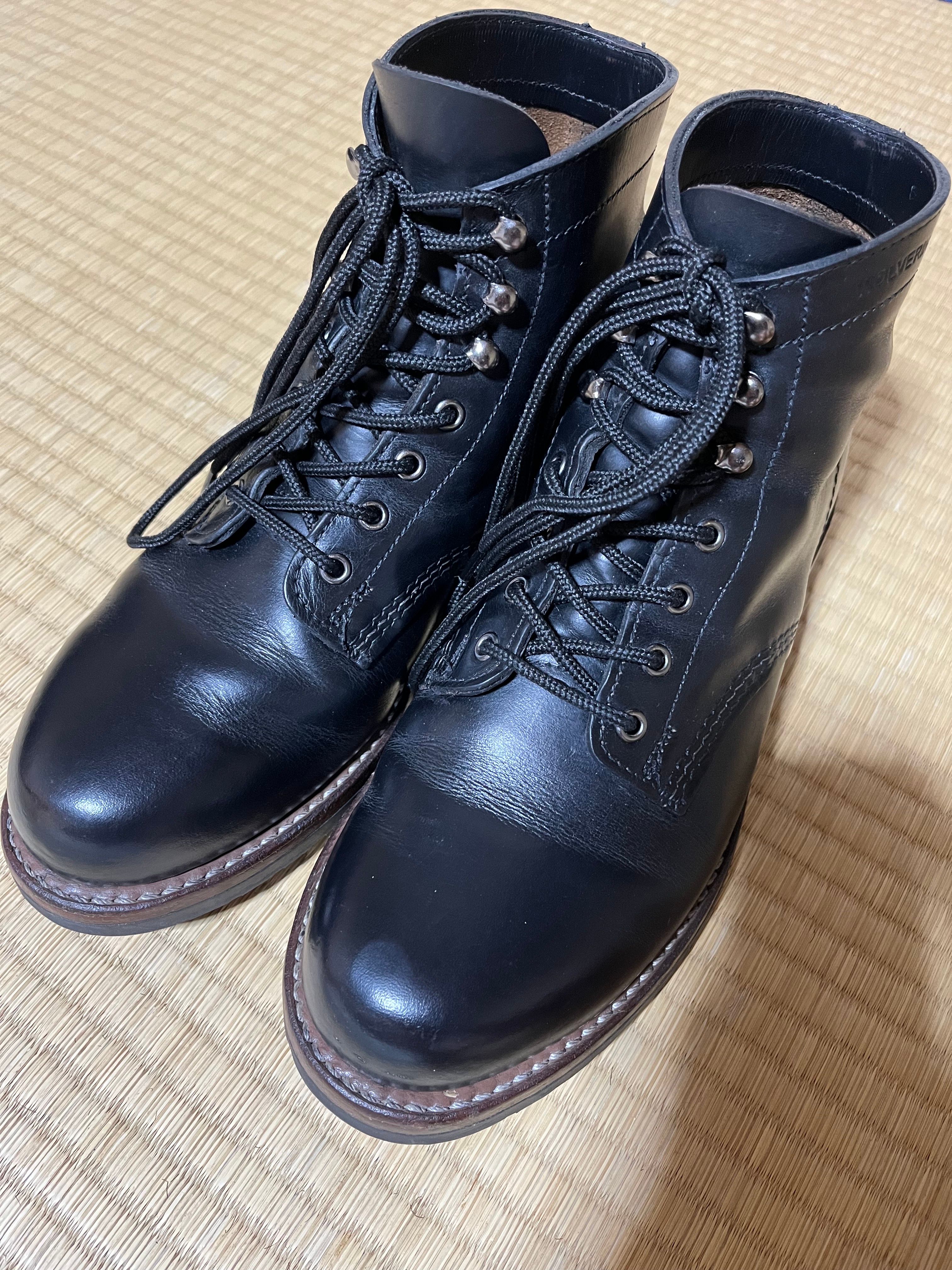 WOLVERINE 1000 Mile Plain-Toe Original Boot "Black"