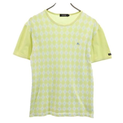 BURBERRY BLACK LABEL バーバリーブラックレーベル 日本製 三陽商会 アーガイル 半袖 Tシャツ 2 イエロー系