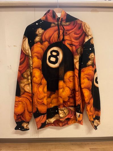 Supreme / Martin Wong Schott 8-Ball Hooded Sweatshirt "Orange"