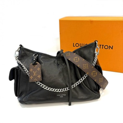 LOUIS VUITTON キャリーオール・カーゴ バイブ PM ラムレザー ノワール ショルダーバッグ イタリア製 鑑定済み 正規品 ルイ・ヴィトン