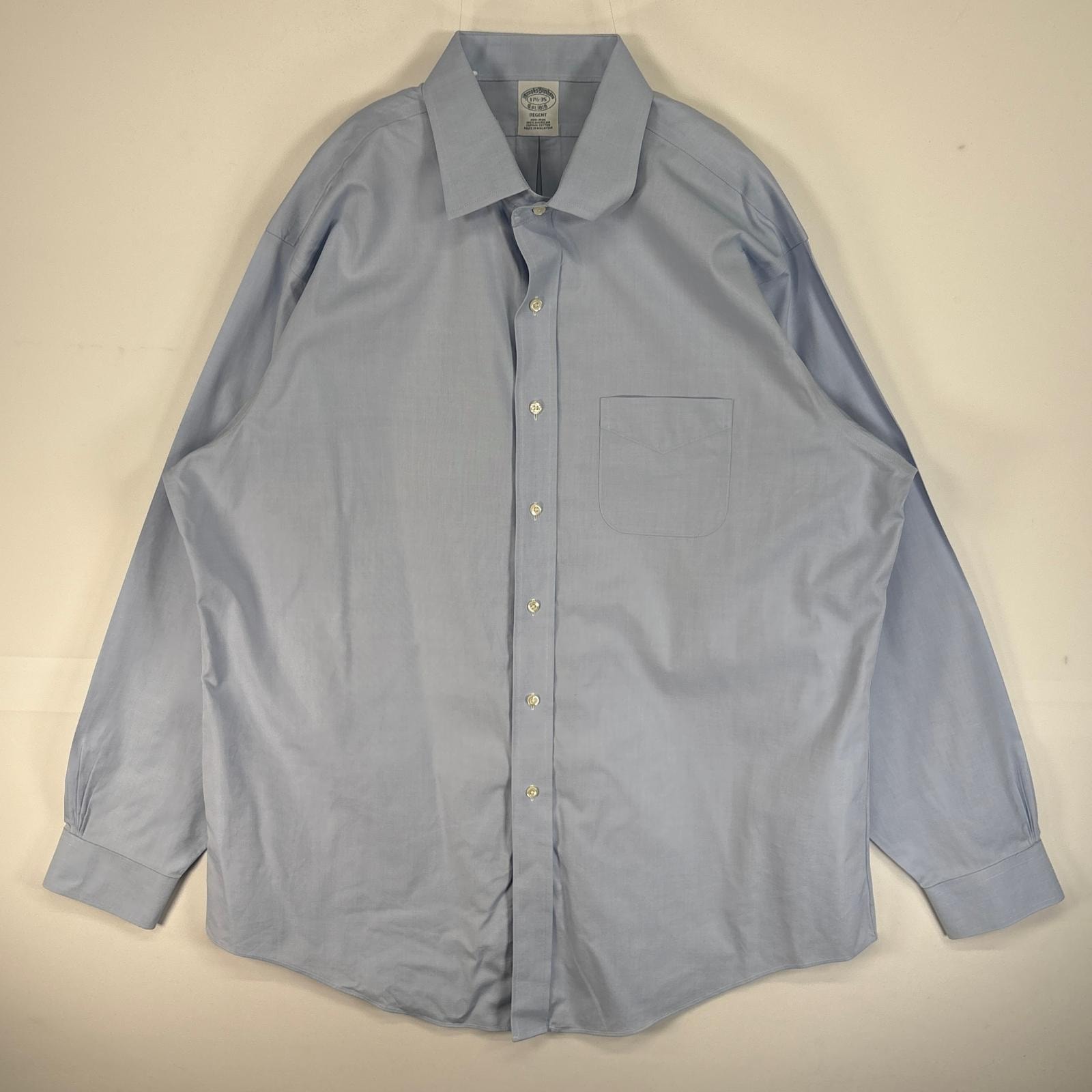 古着 90's/90年代 ブルックスブラザーズ Brooks Brothers 長袖シャツ 大きいサイズ 胸ポケ NON-IRON 2XL  水色 無地 メンズ