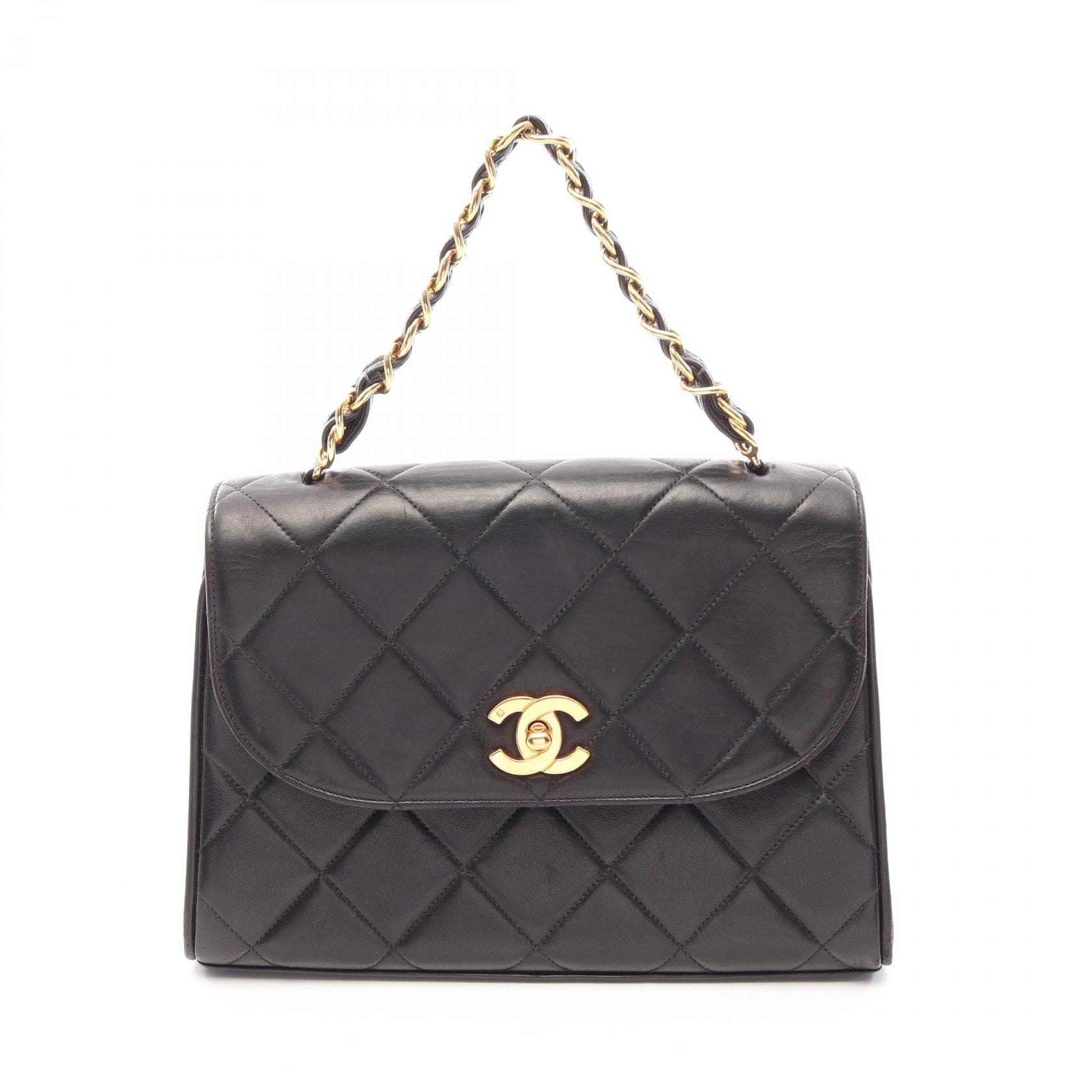 シャネル CHANEL マトラッセ ハンドバッグ バッグ ラムスキン(羊革) レディース ブラック系 【中古】