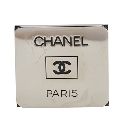 シャネル ヴィンテージ ココマーク ロゴ スクエア ブローチ シルバー メタル レディース CHANEL 【中古】