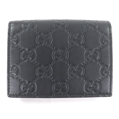 極美品 グッチ 二つ折り財布 ブラック メンズ 410120