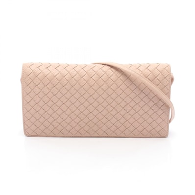 ボッテガヴェネタ BOTTEGA VENETA イントレチャート ショルダーバッグ バッグ レザー レディース ピンク系 【中古】