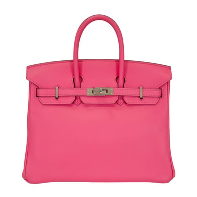 【恵比寿明治通り店】HERMES エルメス ハンドバッグ バーキン25 ローズアザレ スイフト シルバー金具 A刻印 新品同様【中古】