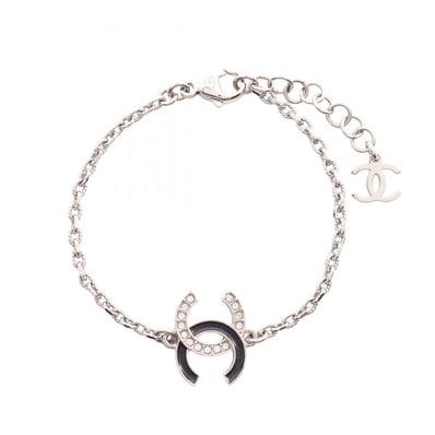 シャネル CHANEL ココマーク ブレスレット アクセサリー メタル / ラインストーン レディース シルバー系 / ブラック系 / クリア系 ABF797 【中古】