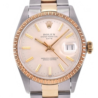 値下 ロレックス ROLEX 1505 ヴィンテージ オイスターパーペチュアルデイト SS/YG Cal.1570 自動巻き メンズ 良品 N#143196