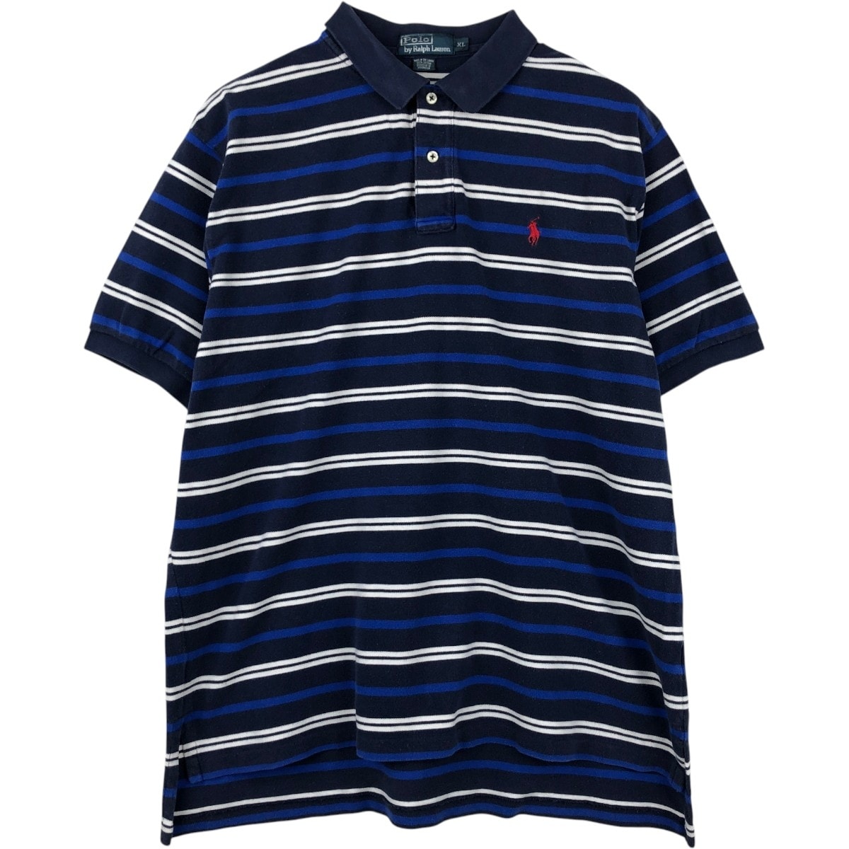 古着 ラルフローレン Ralph Lauren POLO by Ralph Lauren マルチボーダー 半袖 ボーダー ポロシャツ メンズXL相当/eaa654589