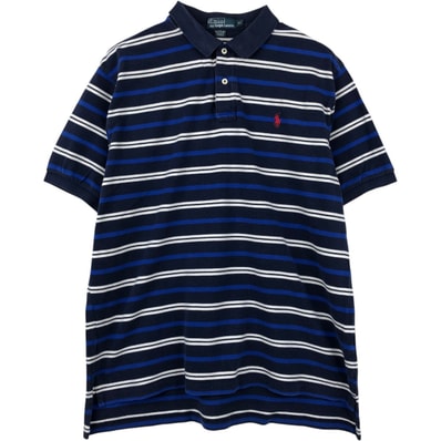 古着 ラルフローレン Ralph Lauren POLO by Ralph Lauren マルチボーダー 半袖 ボーダー ポロシャツ メンズXL相当/eaa654589