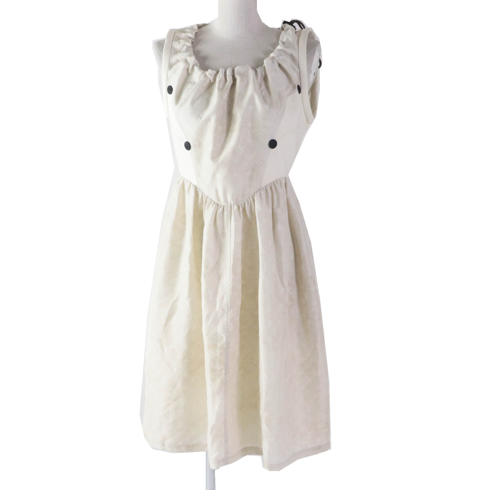 未使用品 ルイヴィトン
 ワンピース ドローストリングスキューバドレス ベージュ レディース 38 1AFCI6