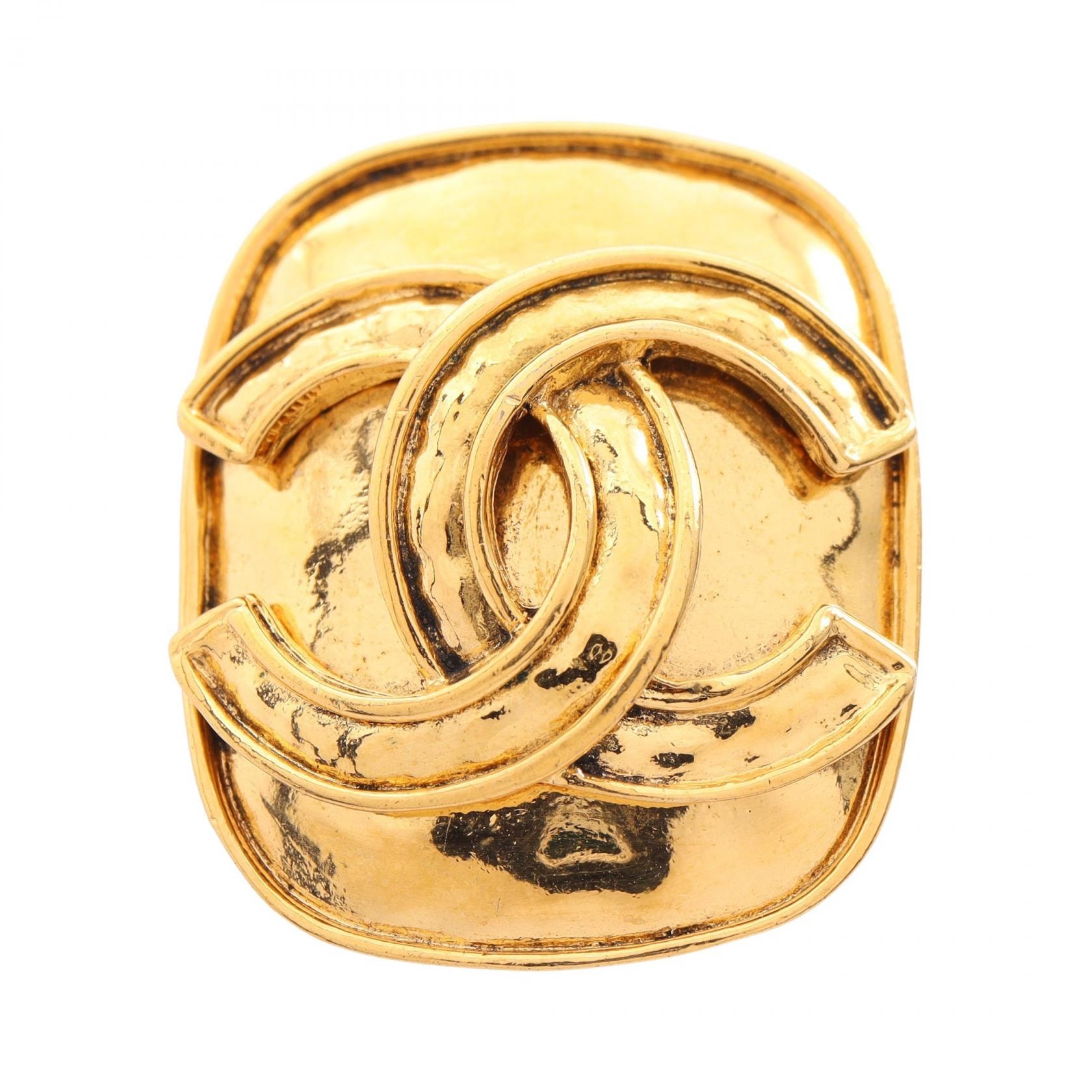 シャネル CHANEL ココマーク レクタングル ブローチ アクセサリー GP(ゴールドメッキ) レディース ゴールド系 【中古】