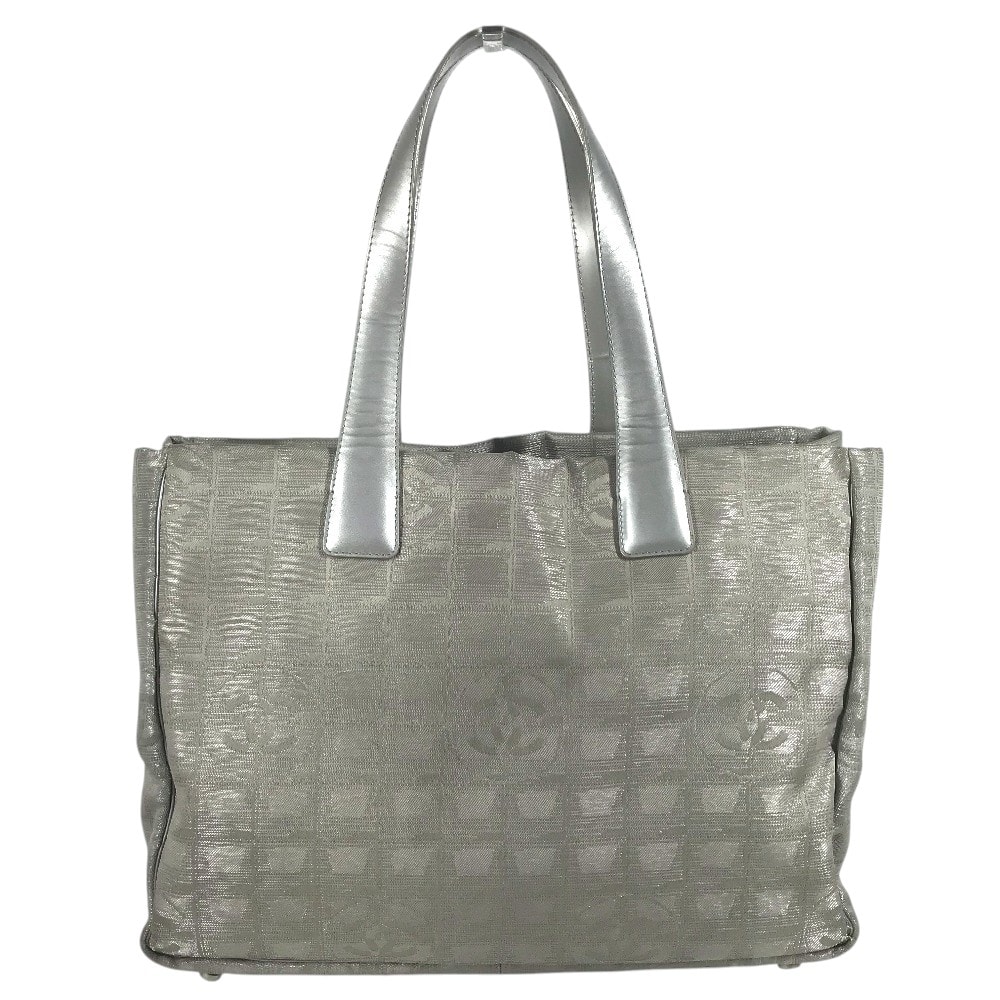 シャネル CHANEL ニュートラベルライン MM ニュートラベルラインMM A15991 CC ココマーク ロゴ カバン ショルダーバック カバン 肩掛け トートバッグ ナイロンジャガード シルバー