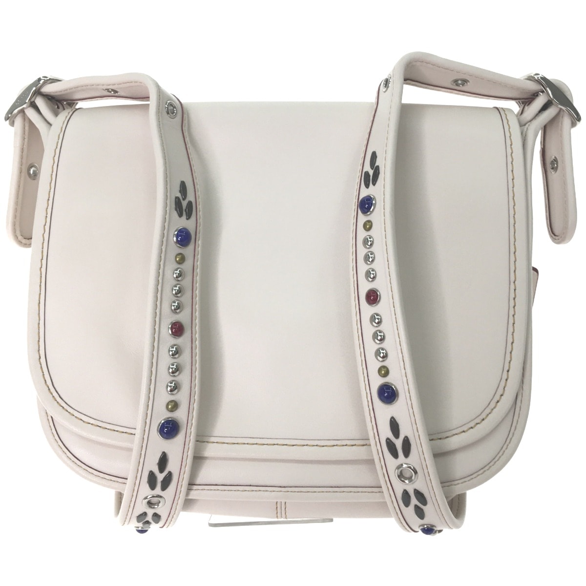 COACH コーチ パトリシア サドル ショルダーバッグ マルチカラースタッズ F59380 アイボリー