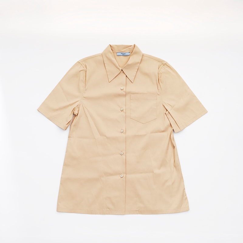 プラダ PRADA コットンナイロン Size:42 半袖シャツ【中古】