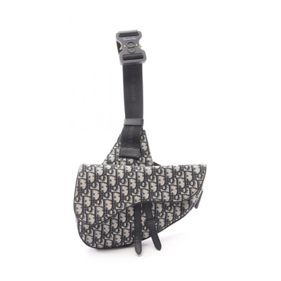 ディオール Dior SADDLE サドル オブリーク ジャガード ウエストバッグ ボディバッグ バッグ キャンバス レザー メンズ ベージュ系 / ネイビー系 / ブラック系 【中古】