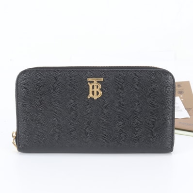 ■美品 バーバリー TBロゴ長財布 レザー
