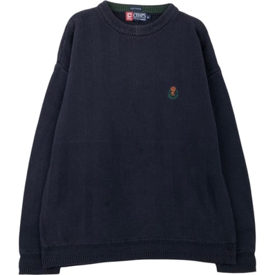 古着 ラルフローレン Ralph Lauren CHAPS チャップス ヘリンボーン コットンニットセーター メンズM相当/eaa619234