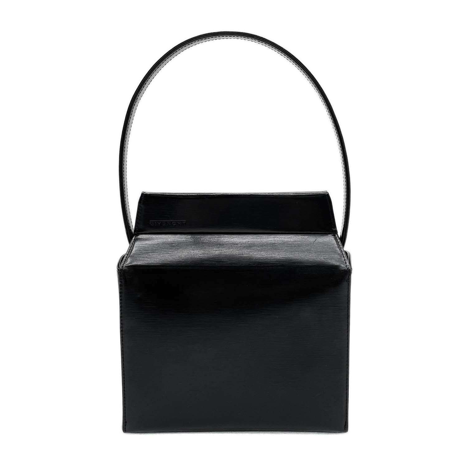 GIVENCHY ジバンシィ ロゴ ハンドバッグ
 ハンドル交換可能 レザー ブラック レディース
 【中古】
