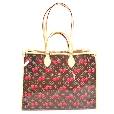 ルイヴィトン LOUIS VUITTON オンザゴー GM オンザゴーGM M14306 LV × TM モノグラム 村上隆 カバン ショルダーバッグ レザー/PVC ブラウン 新品同様